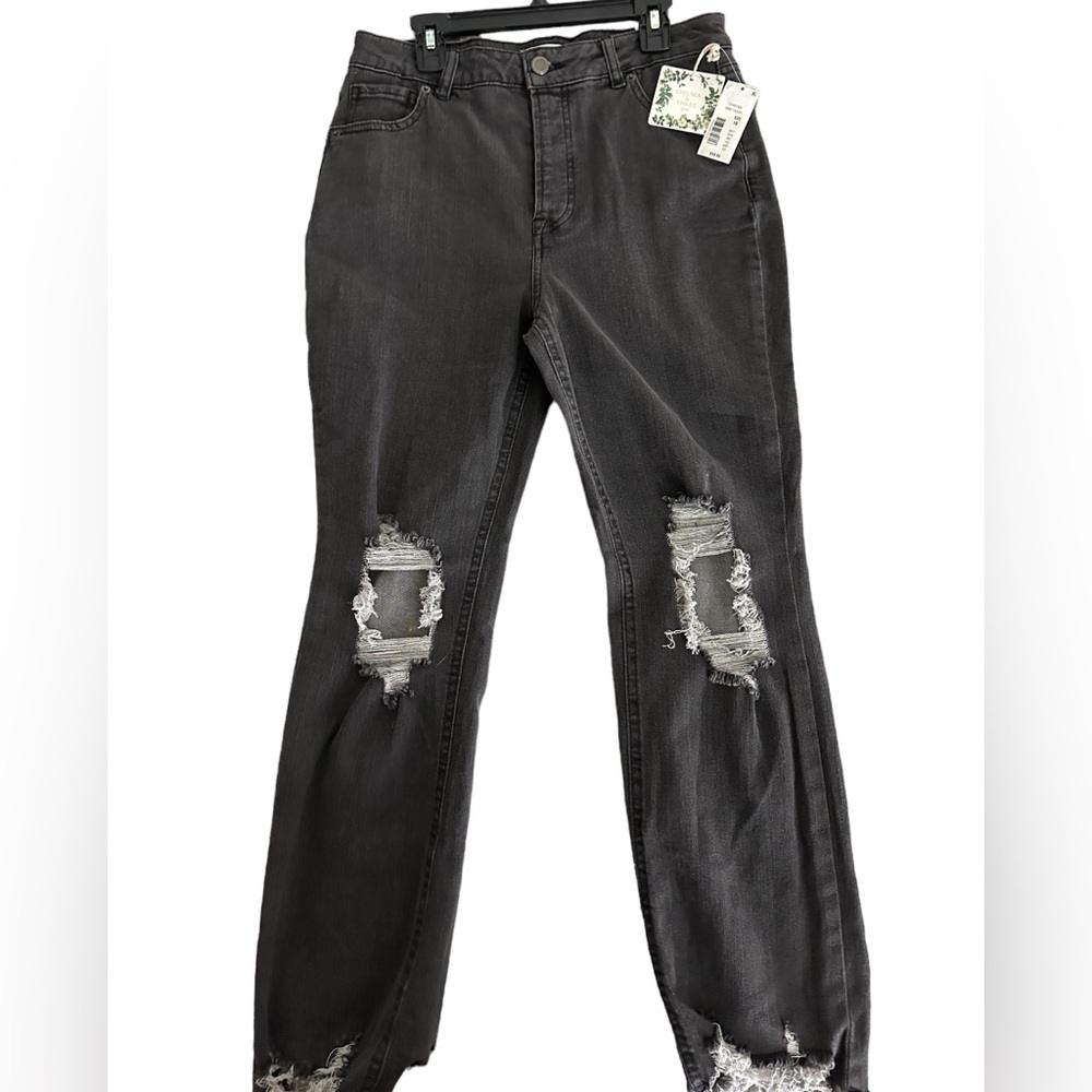 Chelsea and Violet Girls‎ Size 16 Distressed Denim Ankle Jean - Gray wash